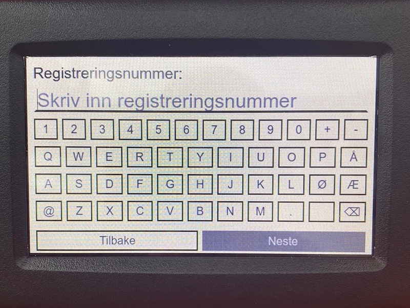 Nøkkeldropp registreringsnummer